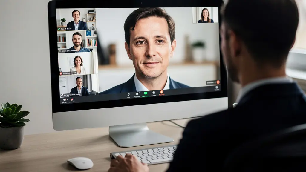 Professionnel en visioconférence avec un client pour analyse de dossier de prêt immobilier